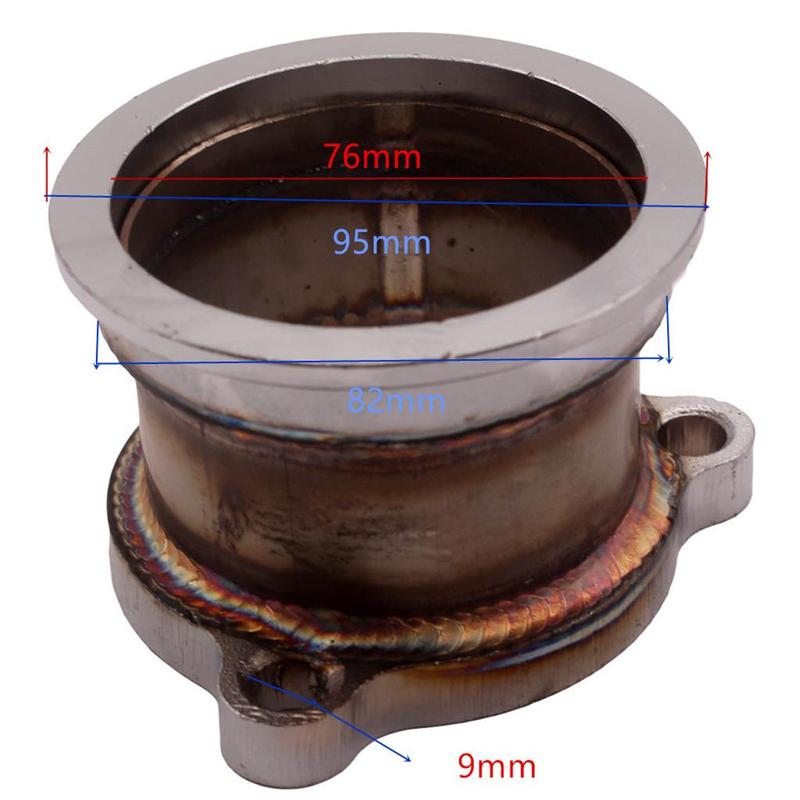 Adattatore Downpipe Turbo a Banda V in Acciaio Inossidabile da 3 Pollici Kit Convertitore di Scarico per Turbocompressori Serie T3 T4 GT
