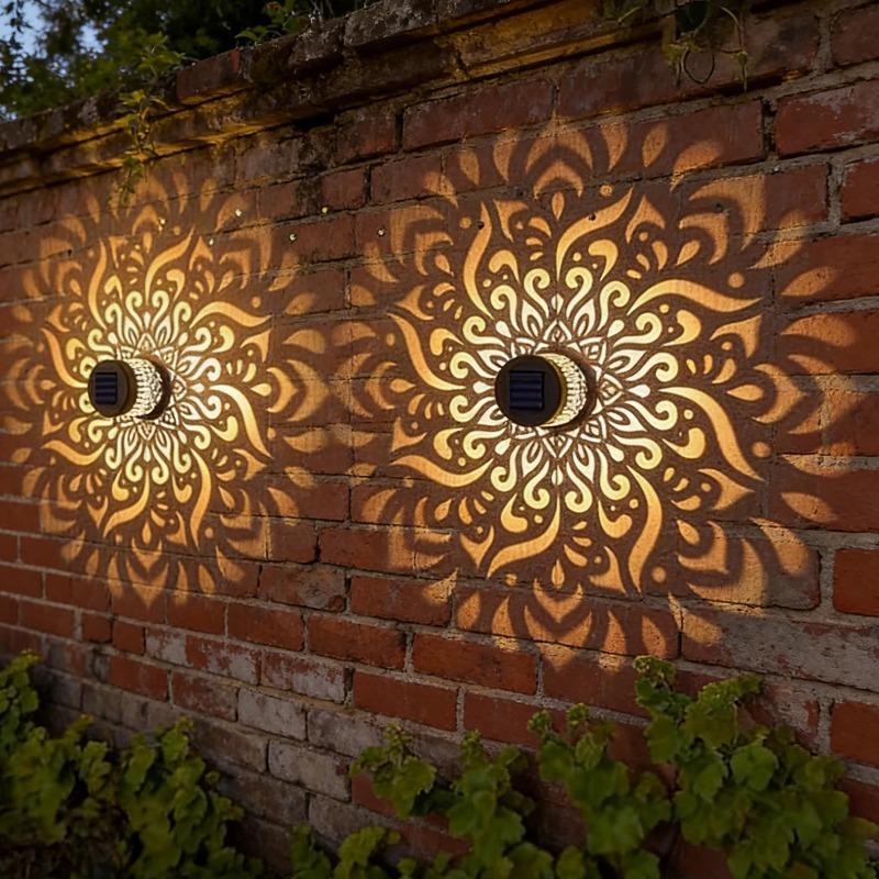 1-10PCS LED Solar Wall Light, IP44 Waterproof Warm Night Light for Garden Lawn Patio Steps Pathway Courtyard Camping Outdoor Decor