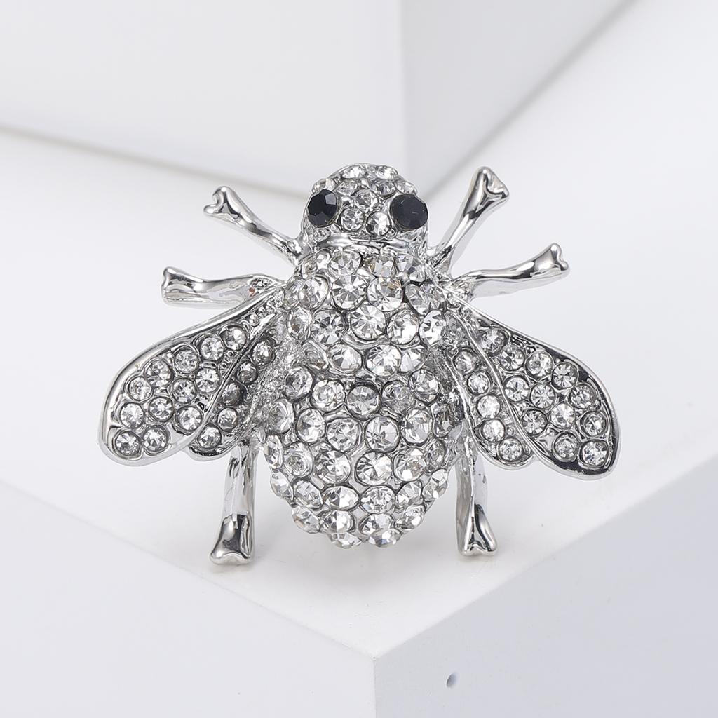 Fashion Enamel Bee Brooches for Women Rhinestone Insect Pins Event Party Funny Gifts Backpack Decoration Clothes Accessories