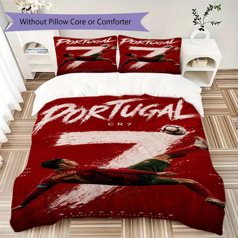 LFC Lourosa 3Pcs Bedding Set Black Yellow Vertical Stripe Lion Badge Print Duvet Cover 2 Pillowcases Football Fan Bedding