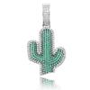 Cactus Shaped Hip Hop Pendant Full Zircon Necklace Men Women Trendy Jewelry Gift