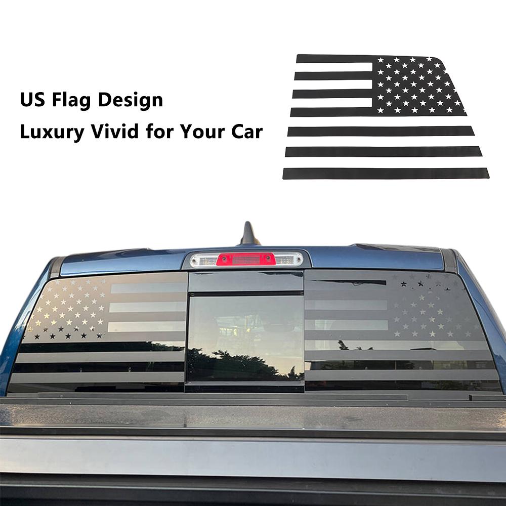 Car Rear Window Stickers for Dodge RAM 2009-2024 Window Decal Waterproof Cover Trim PVC U.S. Flag Exterior Accessories