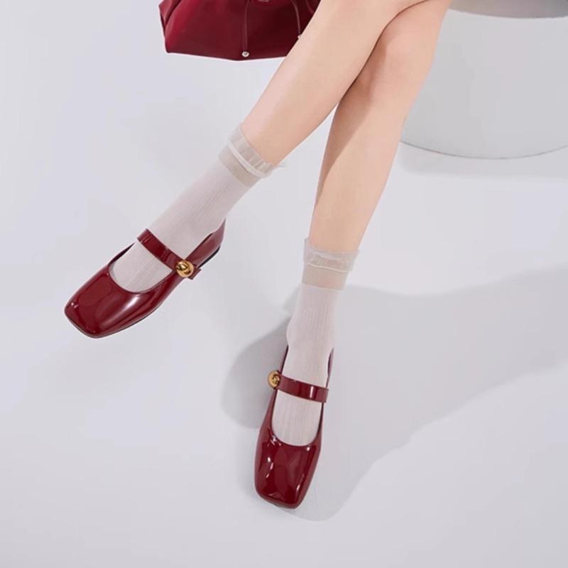 Fashion 2025 New Flat Retro Versatile High Heels Spring and Autumn New Fashion Slip-on Lightweight Square Toe Elegant Shoes for Women