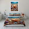 Seashells And Starfish On Sand Print Soft Comfortable Duvet Cover Bedding Set Included 1*Duvet Cover  2*Pillowcases Luxury Gift