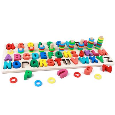 Kids Wood Montessori Count Numbers Digital Shape Match Pedagogisk Math Leke