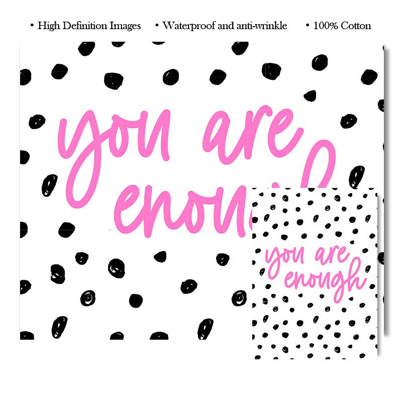 Rainbow Love Canvas Painting You Are Enough Colorful Quotes Poster Pink Wall Art For Bedroom Living Room Home Decoration