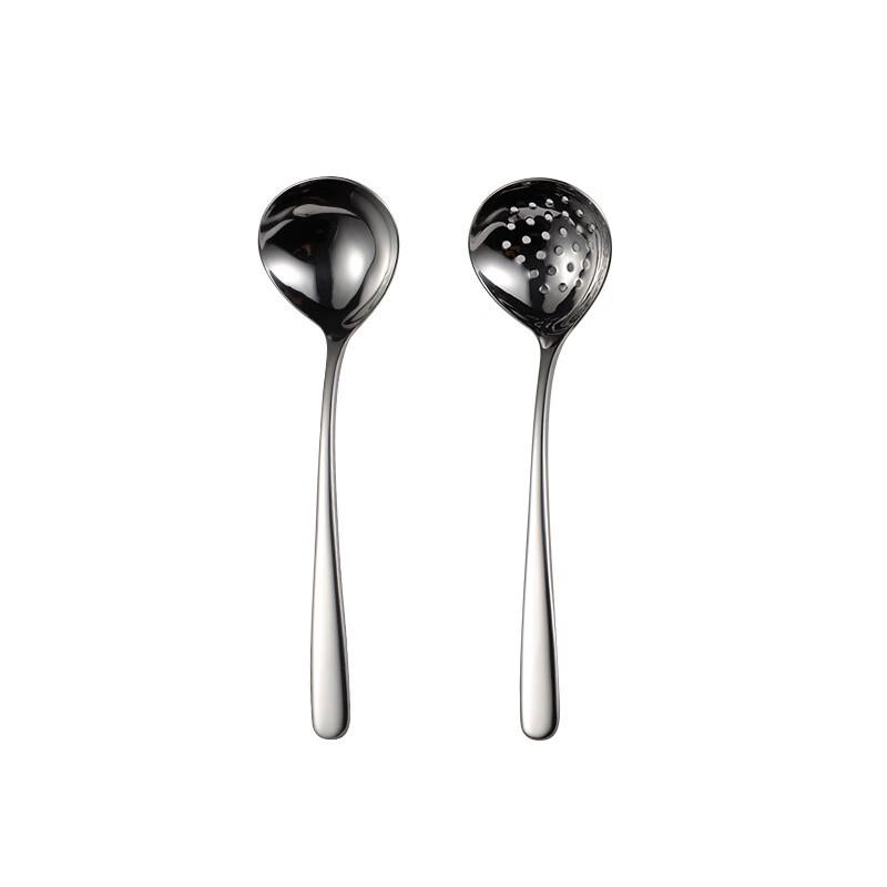 ZISIZ Stainless Steel Hot Pot Spoon & Soup Ladle Set
