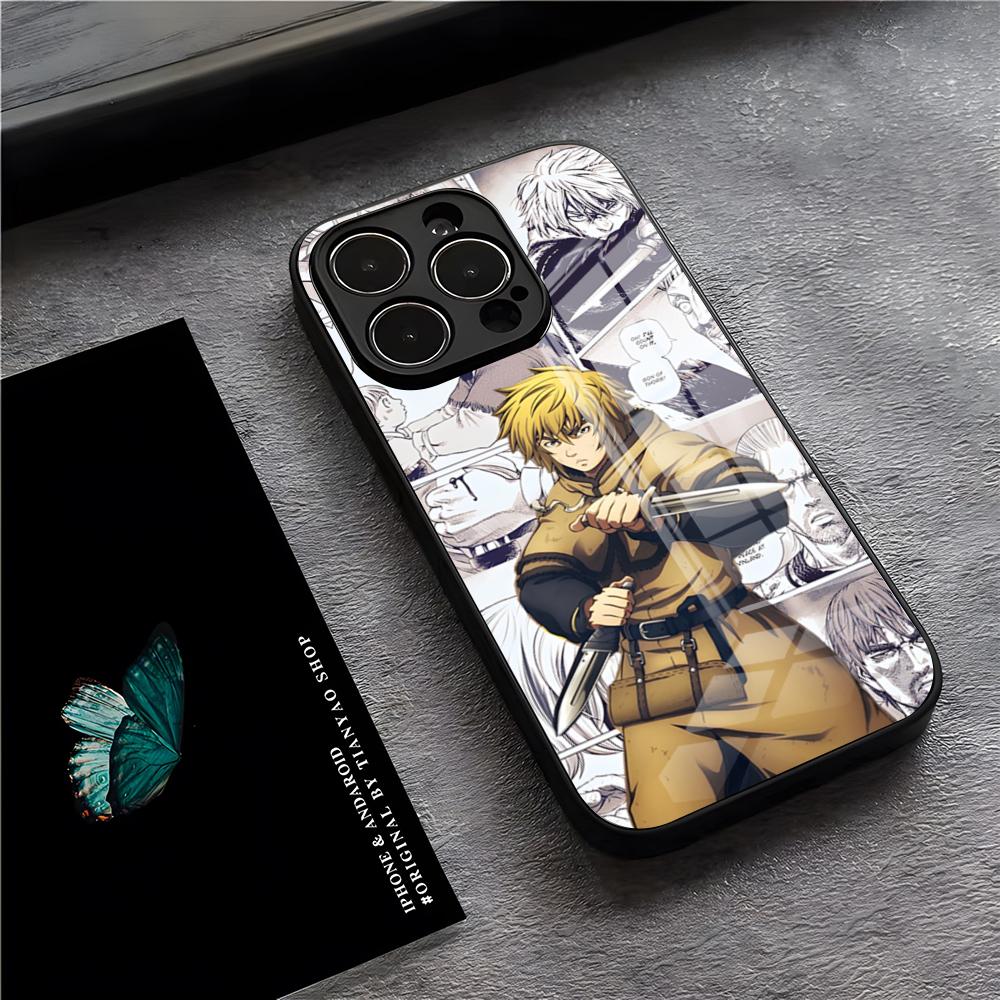 

V-Vinland Saga Manga Phone Case For IPhone 17 Pro Max 15 Pro 16 14 Plus 12 13 Mini 11 Pro Shockproof Glass Cover iPhone17ProMax