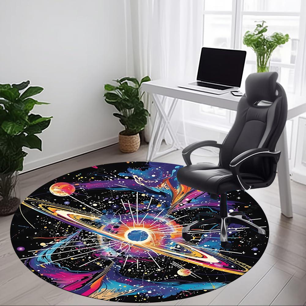 1pc Cosmic Art Print Chair Carpet for Office, , Non-slip carpet, Very suitable for offices, farmhouses,Outdoor carpet yy251120042