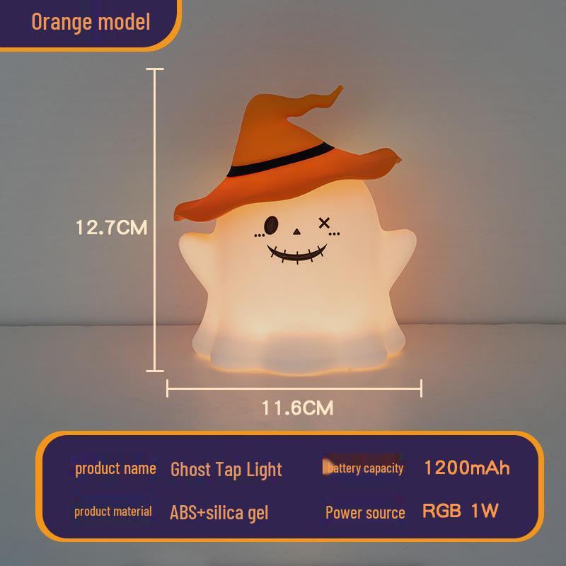 Ghost Silicone Night Light: Halloween-Themed Bedroom Atmosphere Lamp