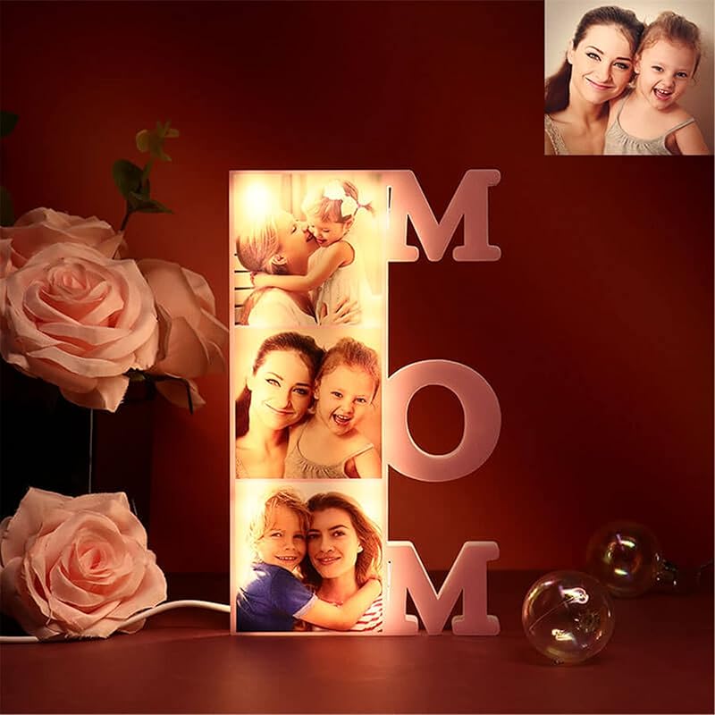 Personalized Lighthouse Photo Night Light Custom Family Picture Frame Light Acrylic Photo Lamp Gifts for Birthday Mom from Daughter Son(Style 11)
