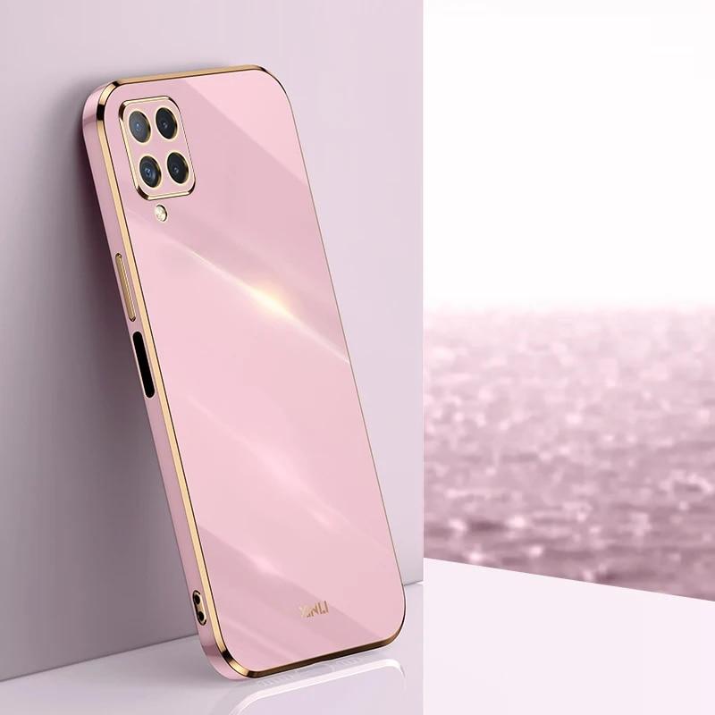 KEYSION Luxury Plating Case for Samsung A22 4G A22S 5G A12 A50S Silicone Square Shockproof Phone Cover for Galaxy M53 M33 M32 4G