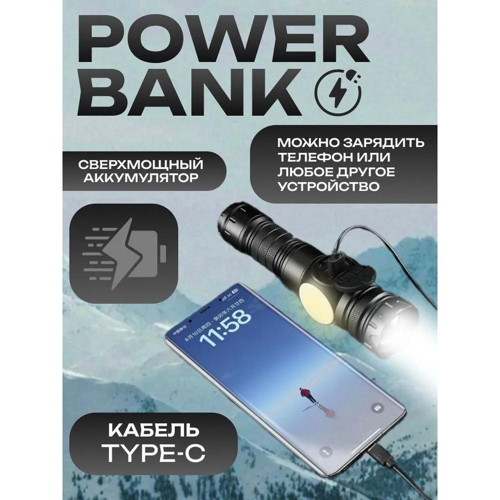 Portable rechargeable zoom flashlight with display screen, LED flashlight with emergency side light 5 lighting modes