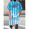 Summer 3D Printed 2-piece Freedom 26 Chicago Men's Sportswear Comfortable Round Neck T-shirt Casual Drawstring Shorts Set