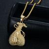 1pc Dollar Sign Gold Color 316L Stainless Steel Big Dollar Sign Pendant Chain Necklace for Women Hiphop Jewelry