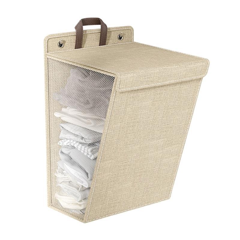 652F Foldable Wall Hanging Laundry Basket Household Dirty Clothes Versatile Wall Mounted Garment Storage Container