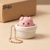 Pig Clicker Toy Potted with Bead Chain, Clicky Button Fidget Decompression for Stress Relief, Finger Backpacks School Bags Decor Portable Reliever