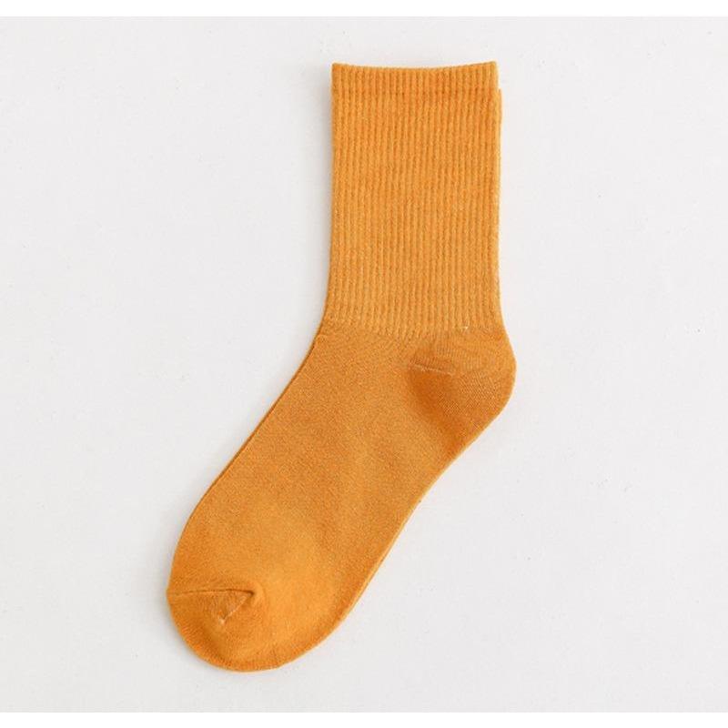 CHAOZHU Ins Fashion 40+ Colors Combed Cotton Skateboard Women Men Socks Unisex Stretch Soft 4 Seasons Fit Basic Daily Sock