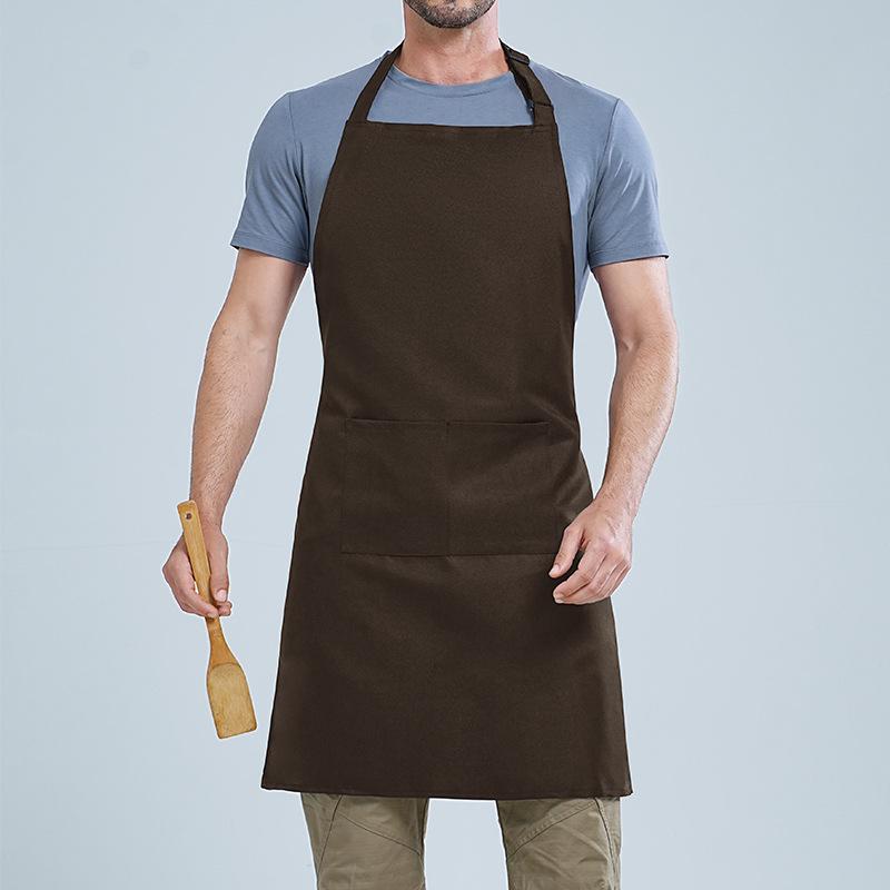 Korean-Style Custom Logo Neck Apron for Baking, Kitchen, Restaurant, and Coffee Shop