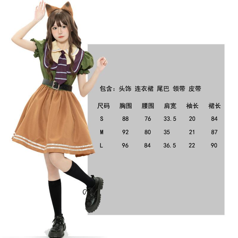 Zootopia Nick Fox Skirt Animal Dress, Game Uniform, Cosplay Anime Dress