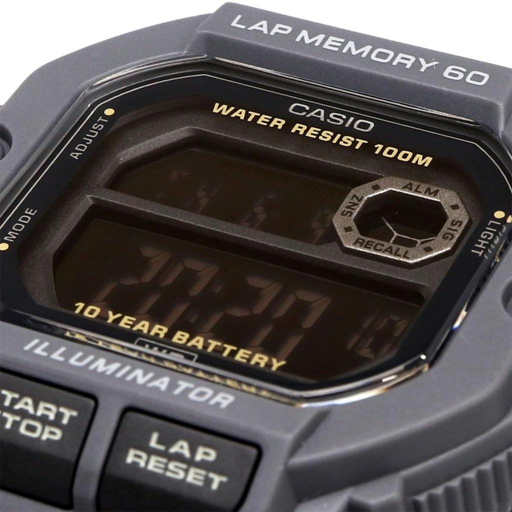 Casio Sports Gear Digital Men's Watch WS-1400H-8BV Gray Black Negative Display