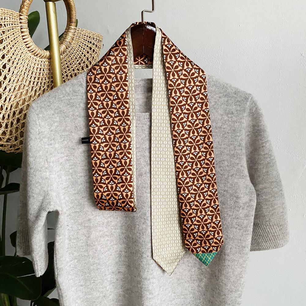 [Twill Long Streamer 100%] Mulberry Silk Fashion Twill Silk Long Silk Scarf Multi-Functional Spring And Summer Scarf 6-120