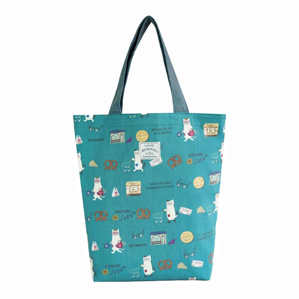[Kusuguru Japan] Nekomaruke Tote Bag BG