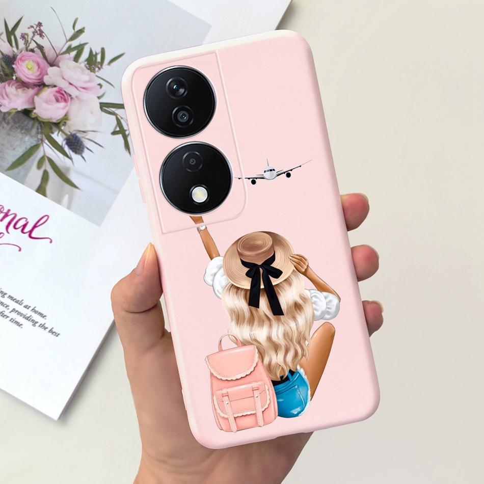 Cool Fashion Moon Printed Case For Honor X7b Candy Color Soft Silicon TPU Shockproof Phone Cases For HonorX7b X 7B 4G CLK-LX2
