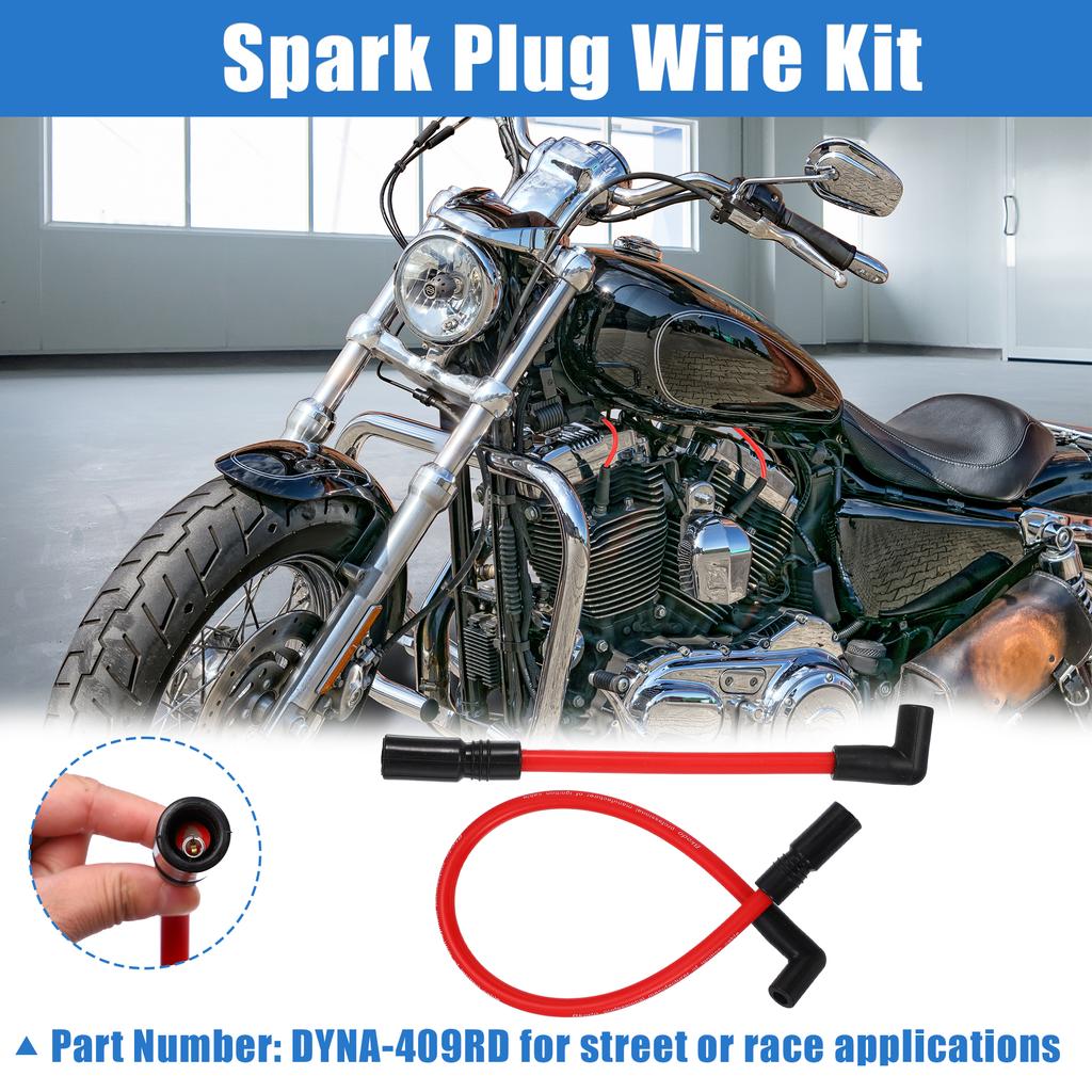 X Autohaux 2 PCS 10.4mm 10mm Motorcycle Spark Plug Wire For Harley-davidson Softail Dyna FXD 1999-2017 Motorcycle Accessories