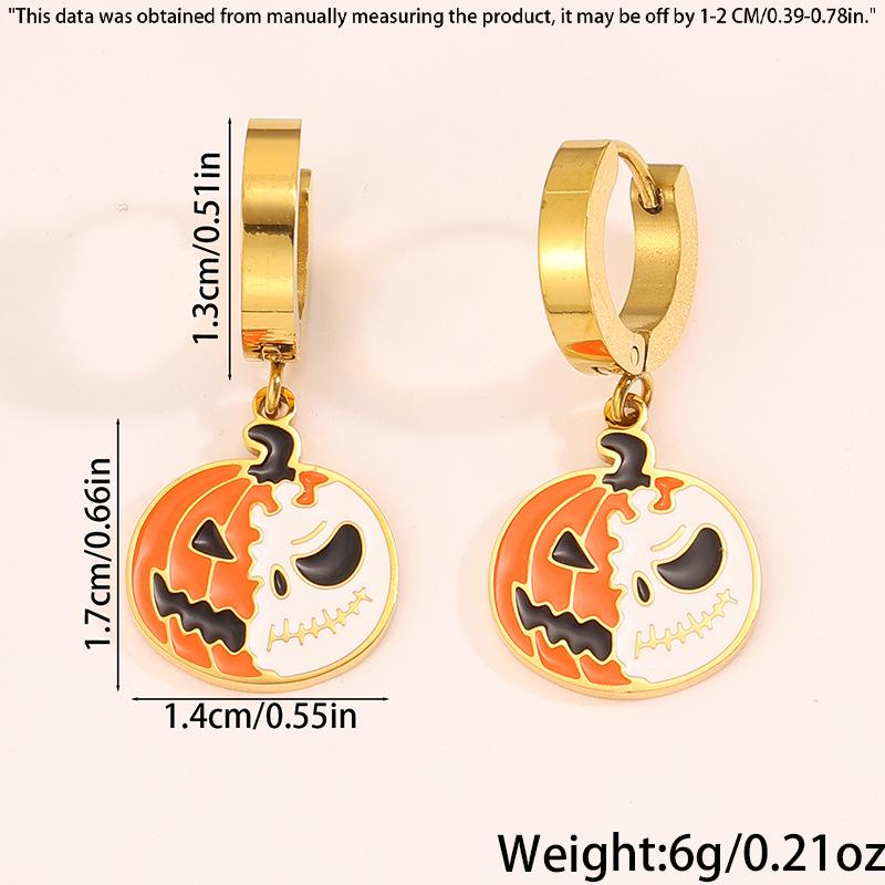 Luxurious Halloween Stainless Steel Pumpkin, Skull & Mummy Earrings