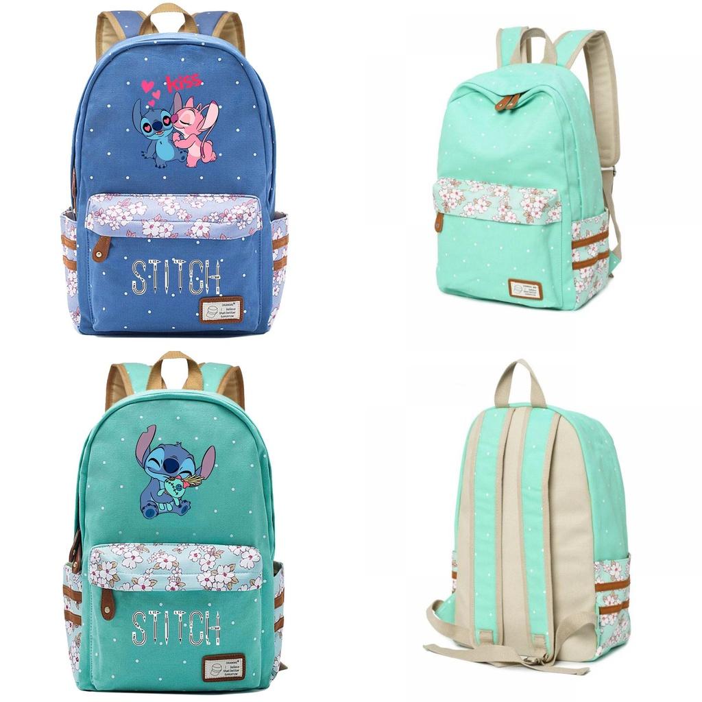 Lilo Stitch Backpack In Pink Or Blue Perfect For School Or Travel Made From High-quality Oxford Cloth