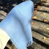 Haze Blue Zhimin Solid Color Scarf Mohair Tassel Scarf New Year's New Thickened Warm Shawl Women