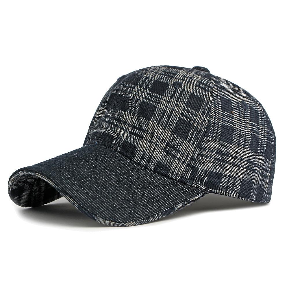 Frühlings-Karomuster Denim Baseballkappe