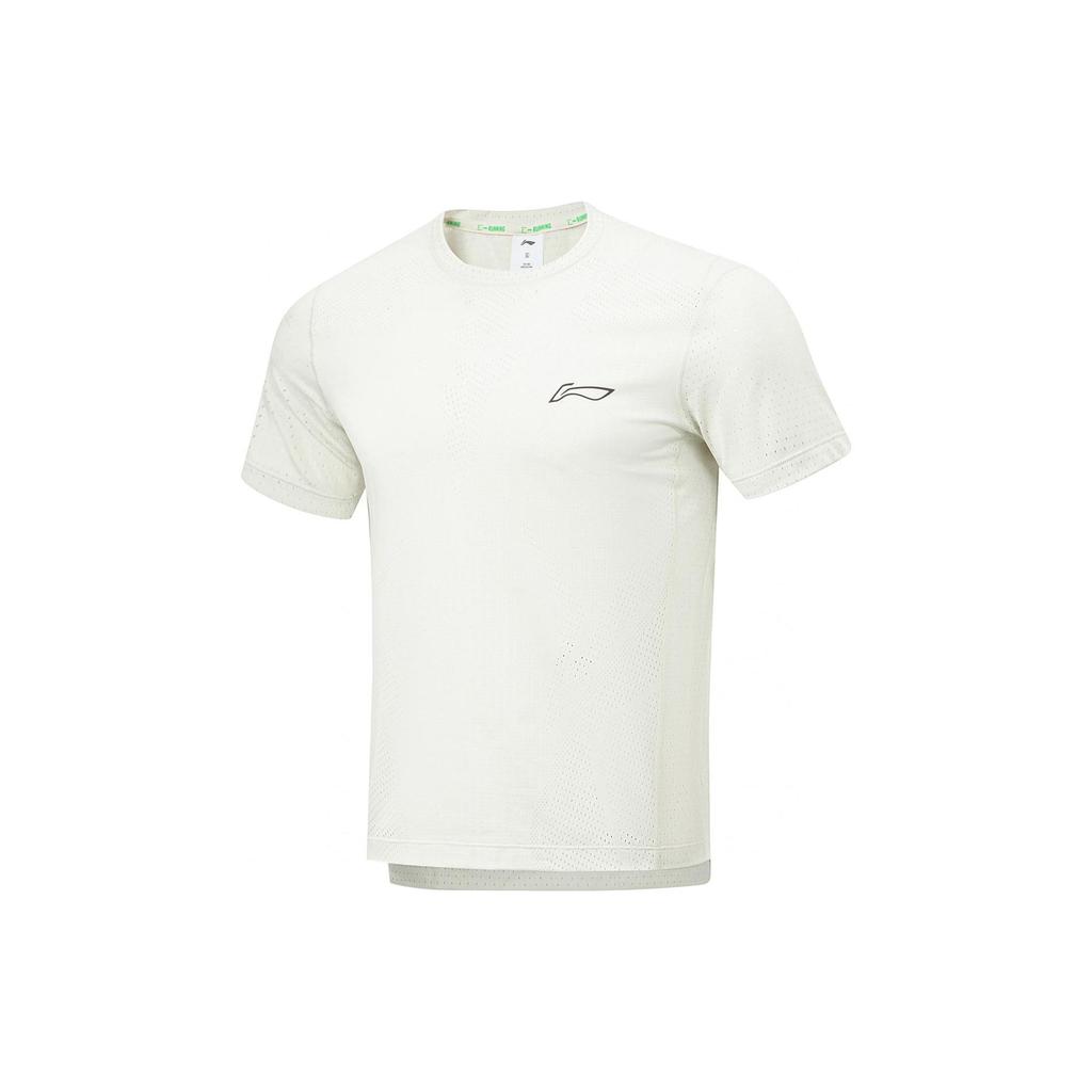 Li Ning Running Series Solid Color Logo Round Neck Pullover Short Sleeve T-Shirt Men Tops ATSU001-2