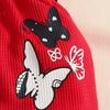Summer Baby Girl Dress Set: Butterfly Heart Romper, Corduroy Suspender Skirt & Hairband