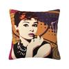 Cute Audrey Hepburn Print Throw Pillow Case Soft Cozy Pillowcase 18x18 Inch Cushion Cover for Couch Bed Sofa Bedroom Car Decor