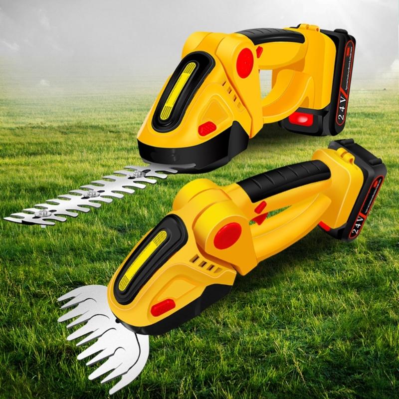 Battery Hedge Trimmer Electric Hedge Trimmer Handheld Cordless Hedge Cutter Grass Shrub Trimmer for Gardening Trimming
