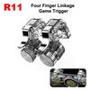 Declanșator Joc PUBG pentru Telefon Mobil 4 Degete Țintire Fotografiere Free Fire Controler Gamepad Joystick L1R1 Universal pentru iPhone Android