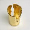 Metallic Finish Geometric Bracelet Wide Open Irregular Bracelet  Women Fashion Jewelry