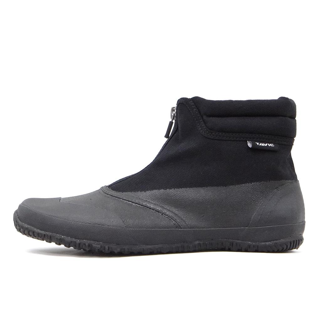 Rikioh Tabic II Coat Water-Repellent Work Boots with Zipper Closure and Two Cushions (Black, Size 28.0 Cm)