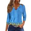 Women's Fashion Casual Seven Split Sleeve Burst Vintage Floral Print Pullover Top