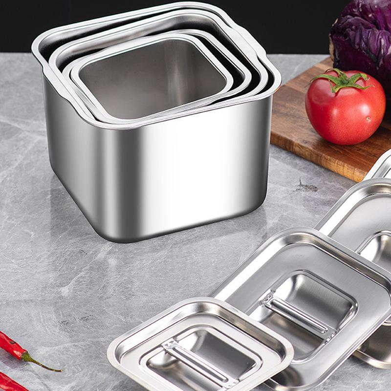 Edelstahl Frischhaltebox Versiegelt Auslaufsicher Lunchbox Obstbox mit Deckel Knödelbehälter Kühlschrank Aufbewahrungsbox