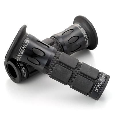 Daytona PROGRIP Motorcycle Grip Handle Diameter 115mm Standard Rubber End Penetration 744 Type Aluminum Ring Black 98104 22.2 (Moped)