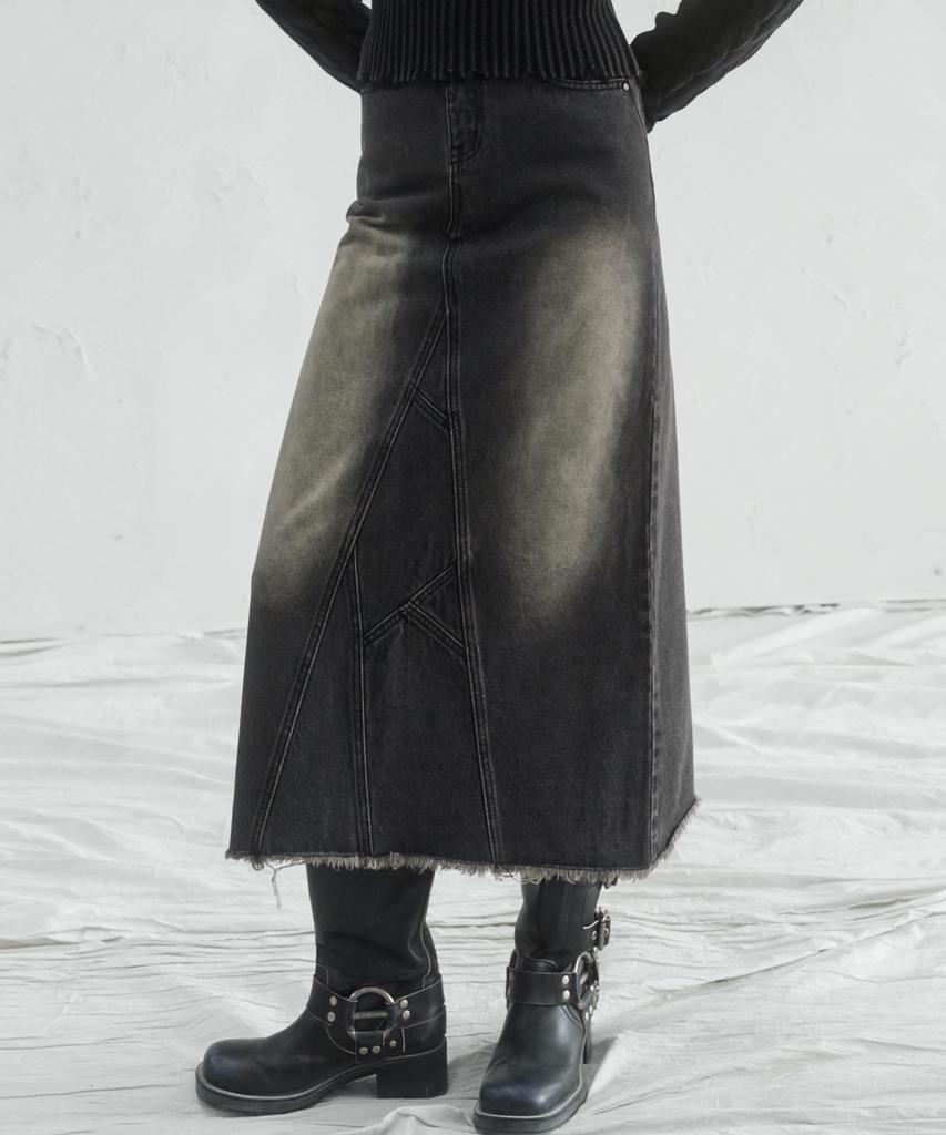 Viva Sers Branch Long Denim Skirt - 2Col