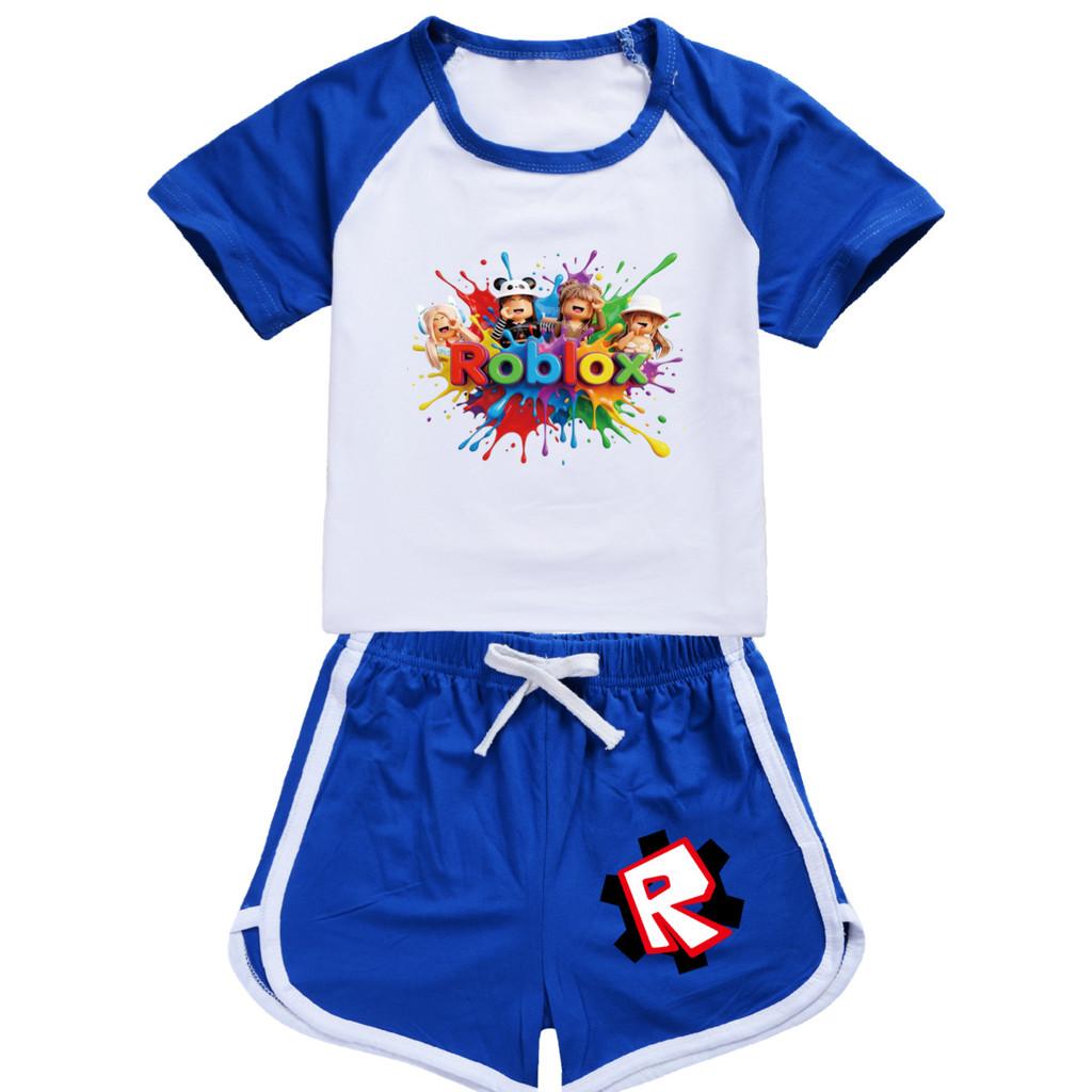5575 Multi-color Kids Boys Girls Roblox T-shirt Shorts Top Pants Sport Clothes Set