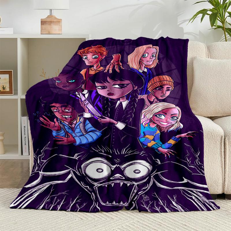 1PZ Mercoledì Gotico Coperta di Flanella Regalo, Adatta Sia per Uomini Che per Donne, Morbida Ideale per Letti e Divano, Regalo di Compleanno o Natale