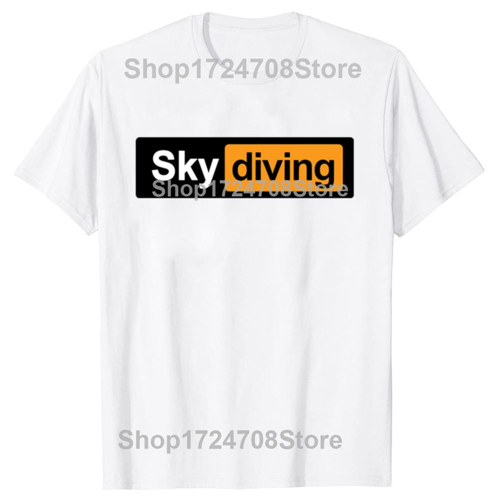 Vinage Skydiving Skydive Sky Diver Paragliding Parachu Paraglider Fashion Casual Oversized T-shirts Men's 100% Cotton T Shirt