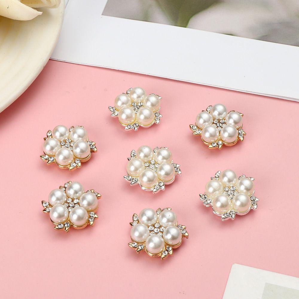 Bag Clothes Decoration Rhinestone Buttons Pearl Flower Buttons Sewing Buttons Crystal Glass Stone