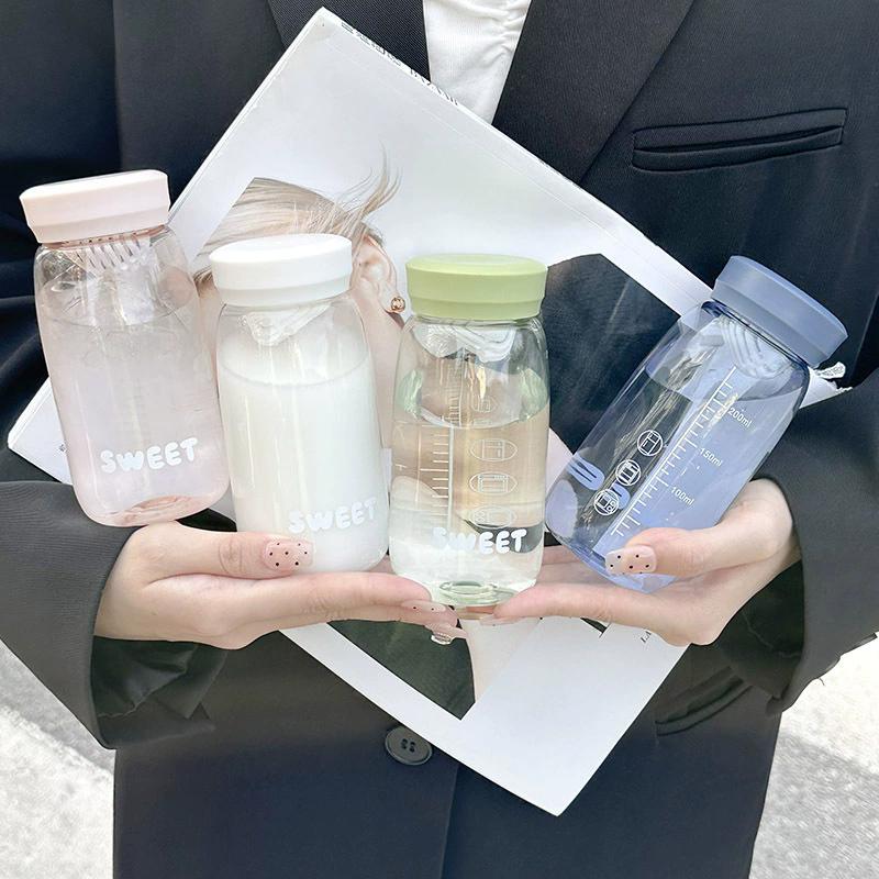 300ML Mini Liten Kapacitet Vattenflaska Bärbar Fickmugg Med Te-sil Återanvändbar Plast Dricksmugg Drop Värmetålig