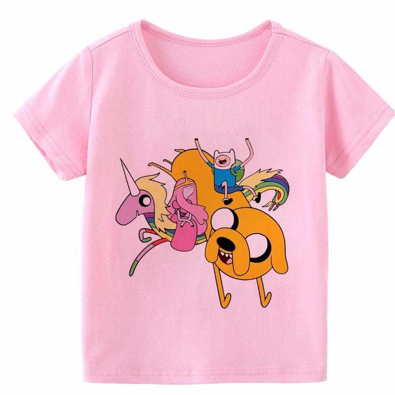 Cartoon Print Kids T-shirt Kids Anime Time Treasure Adventure Summer Funny Tees Boys/Girls Tops Baby Casual Children Clothing